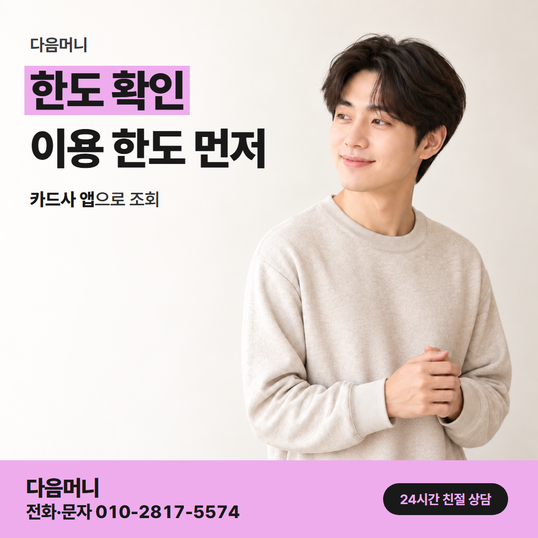 다음머니 신용카드현금화 카드 이용 한도의 뜻